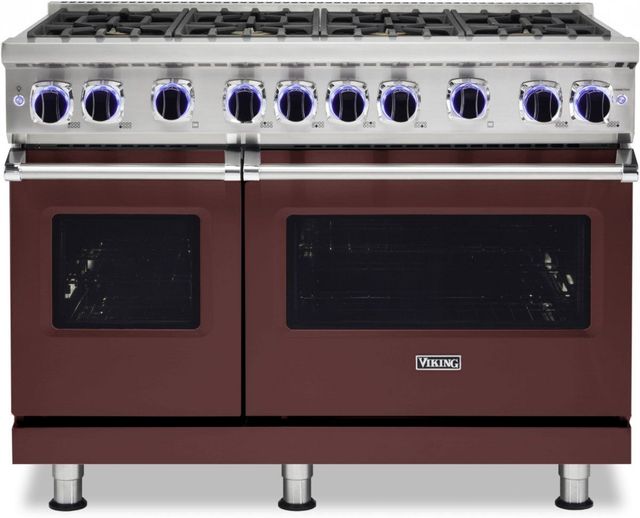 Viking® 7 Series 48" Kalamata Red Pro Style Natural Gas Range-0