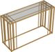 Coaster® Adri Glass Top Sofa Table with Matte Brass Metal Frame-3