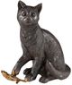 Currey & Company Dark Brown/Polished Gold Gatto Sculpture-0
