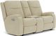 Flexsteel® Penn Beige/Tan Antique Power Reclining Loveseat with Console and Power Headrests and Lumbar-1