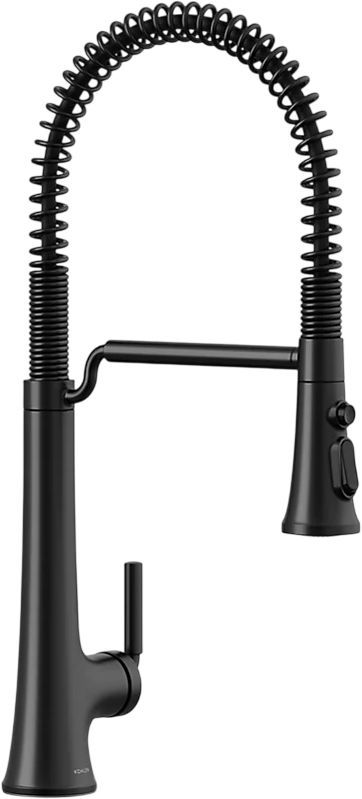 KOHLER® Tone® Matte Black Semi-Professional Kitchen Sink Faucet with 3-Function Sprayhead-0