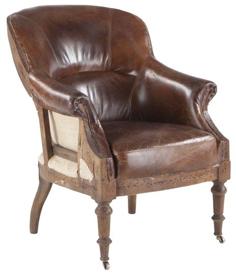 Home Trends & Design Grosvenor Shakespeare Vintage Cigar/Walnut Accent Chair-0