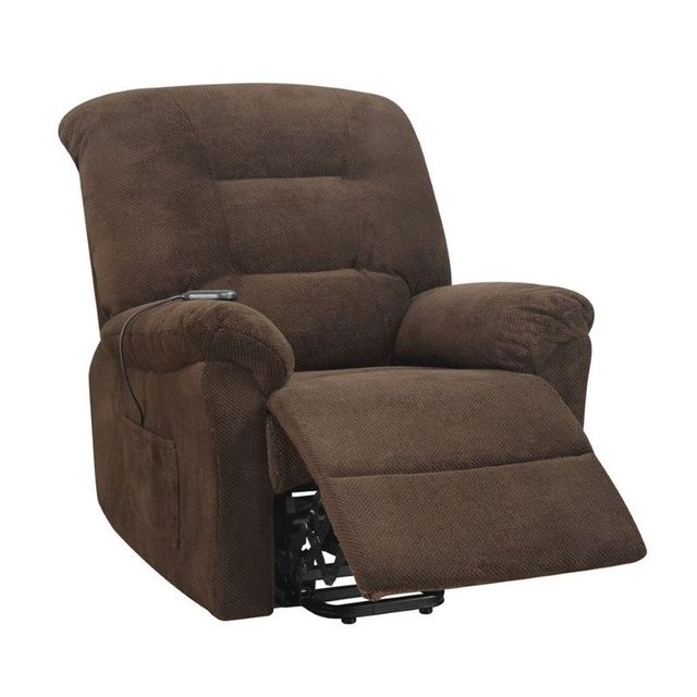 Coaster® Chocolate Upholstered Power Lift Recliner-1