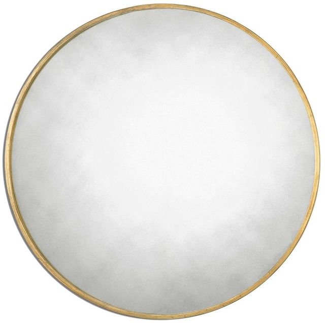 Uttermost® Junius Antique Gold Leaf Round Mirror-0