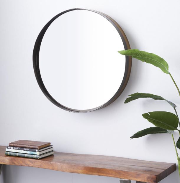 Deco Marche Brown Metal Wall Mirror with Thin Frame-3