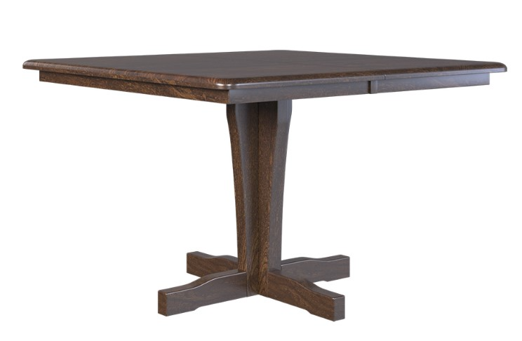 Country View Woodworking Customizable Albany Sap Cherry Top 54" Dining Table with 2-Leaves and Brown Maple Base