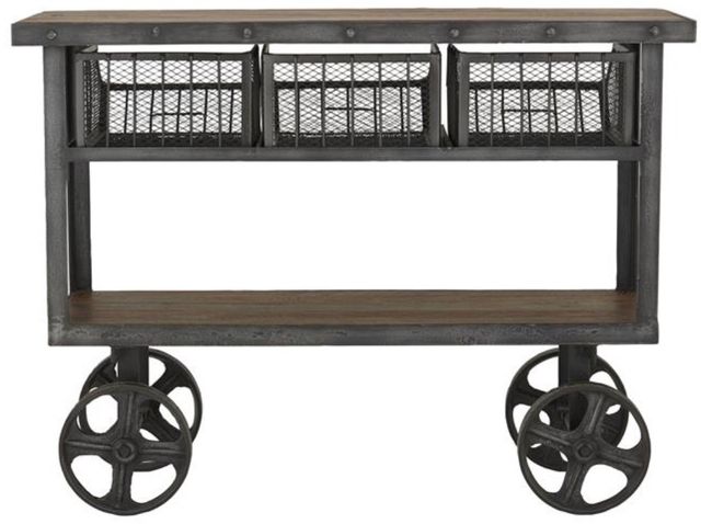 Deco Marche Black Rolling Console Table-1