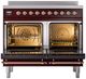 Ilve® Nostalgie II Series 40" Burgundy Pro Style Induction Range-1