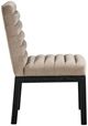 Meridian Furniture Evelyn Taupe/Black Velvet Upholstered Side Chair-2