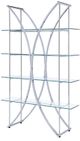 Coaster® Larson Chrome/Clear 4-Tier Bookcase-0