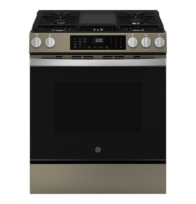 GE® 600 Series 30" Slate Slide In Gas Range-0