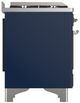 Ilve® Majestic III 40" Midnight Blue Pro Style Dual Fuel Liquid Propane Range with Triple Glass Door and Chrome Trim-4