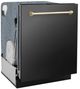 Zline Autograph Edition 24" Black Stainless Steel Third Rack Top Touch Control Tall Tub Built-In Dishwasher with Polished Gold Handle-3