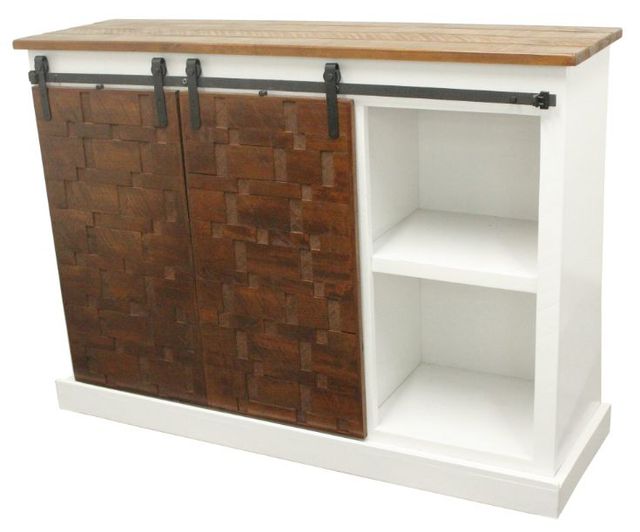 American Heartland Manufacturing Rustic 57" Two-Tone Mosaic Tall TV Stand-3