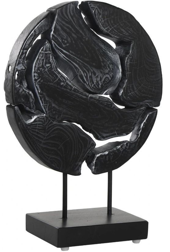 Deco Marche Black Abstract Circular Cutout Sculpture-0