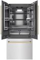 ZLINE Autograph Edition 36 in. 19.8 Cu. Ft Satin Stainless Steel Built In French Door Refrigerator with Graphite Gray Interior and Champagne Bronze Accents-3