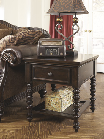 Signature Design by Ashley Key Town Dark Brown End Table Wood s Furniture