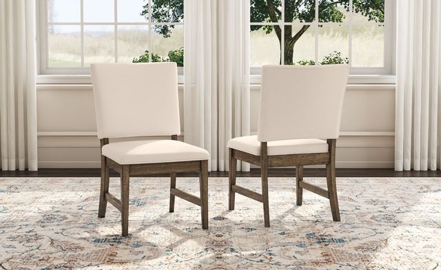 A-America® Leucadia Toasted Java/White Upholstered Dining Side Chair-2