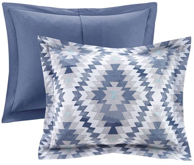 Olliix by Madison Park Harding 7 Piece Blue Queen Cotton Comforter Set-2
