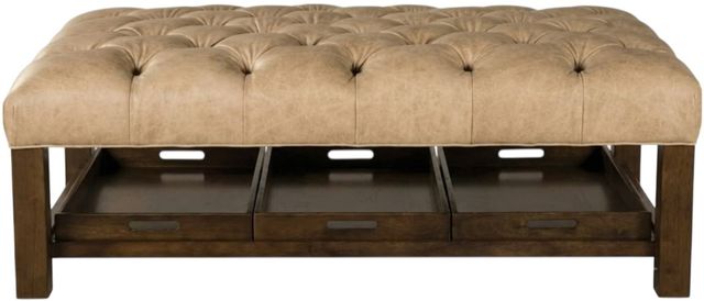 Craftmaster® Customizable CM Leather Large Tufted Cocktail Ottoman-1
