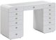 TOV Furniture Hollywood 2-Piece White 56" Small Desk with LED Panel Vanity Set-3