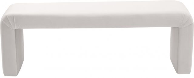Meridian Furniture Minimalist Cream Bench-1