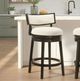 Armen Living Noely 2-Piece Black/White Counter Stool Set-1