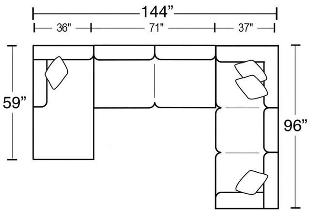 Jackson Furniture Harper 3-Piece Oyster Left-Arm Facing Sectional and Chaise-2