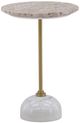 Dovetail Furniture Rune Beige Side Table with Brass Base-0