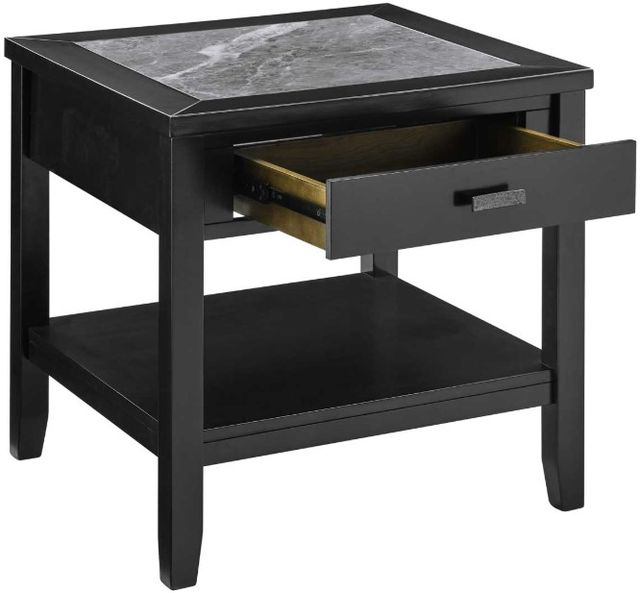 Steve Silver Co. Garvine Gray End Table with Midnight Base-2