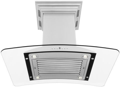 ZLINE 36" Stainless Steel Island Mounted Range Hood with CrownSound® Bluetooth Speakers-2