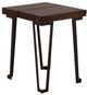 International Furniture Direct Walnut Reddish Brown Chairside Table with Black Base-0
