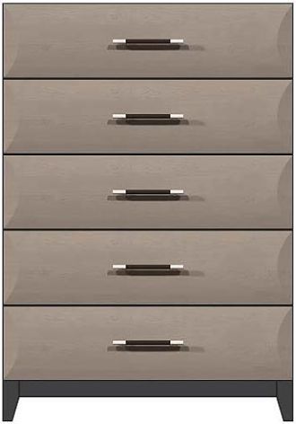 Country View Woodworking Customizable American Modern 36'' 5-Drawer Brown Maple Wood Legs Chest-0