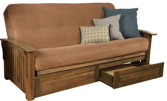 Kodiak Furniture Washington Marmont Mocha/Rustic Walnut Full Storage Futon with Mattress-0
