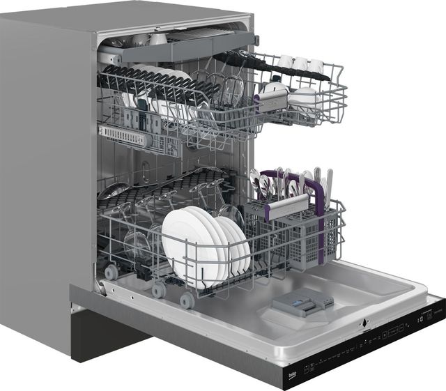 Beko 24" Fingerprint Free Stainless Steel Top Control Built In Dishwasher-3