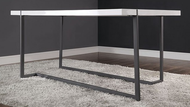 Furniture of America® Alisha White Dining Table and Black Metal Base-0