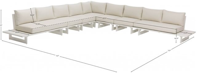 Meridian Furniture Maldives 7-Piece Cream Aluminum/Fabric Outdoor Modular Sectional-3