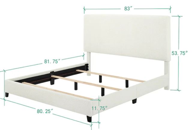 Legends Home Bridger White King Upholstered Panel Bed-2