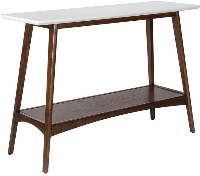 Olliix by Madison Park White/Pecan Parker Console-0