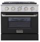 Kucht Professional KNG Series 30" Stainless Steel Pro Style Natural Gas Range with Black Door-0