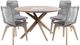 Armen Living Oasis and Island Outdoor 5 Piece Light Eucalyptus Dining Set-0