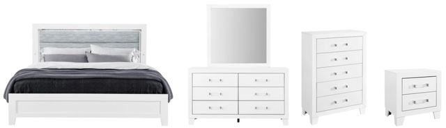 Global Furniture USA Luccia 5-Piece White Twin Bedroom Set with LED-0