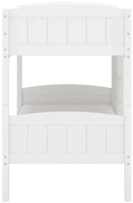 HH2 Home Alexis White Youth Twin/Twin Bunk Bed with Ladder-3