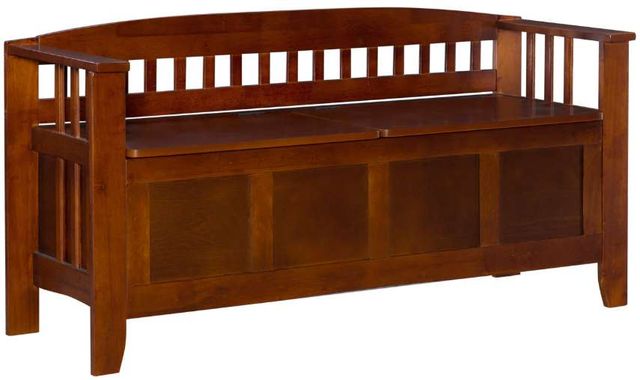 Linon Shayla Warm Walnut Storage Bench-0
