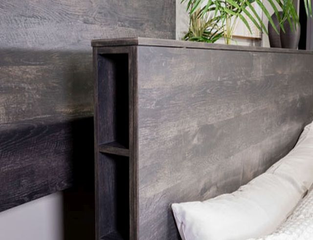 Signature Design by Ashley® Toretto Rustic Charcoal King Bookcase Headboard-3