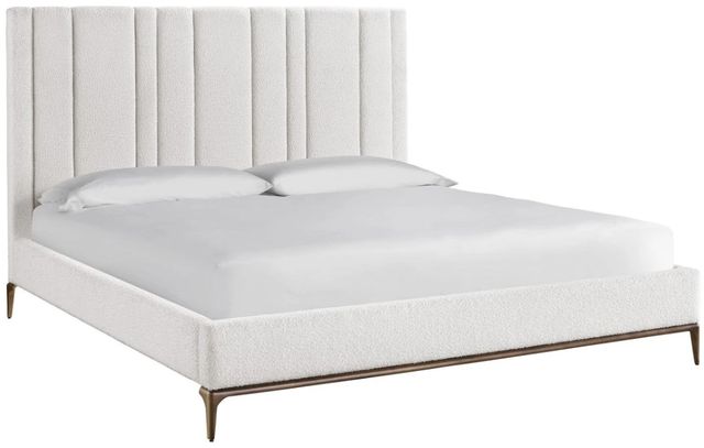 Universal Explore Home™ Erinn V x Universal Summerland Berber Snow Queen Upholstered Panel Bed-0