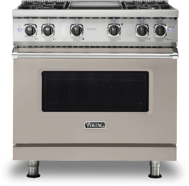Viking® 5 Series 36" Pacific Grey Pro Style Liquid Propane Range with 12" Griddle-0