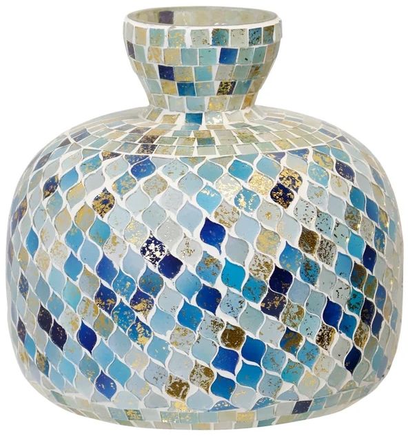 Stylecraft Blue Mosaic 9" Vase-0