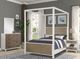 Bernards Daydreams Brown/White King Canopy Bed-1