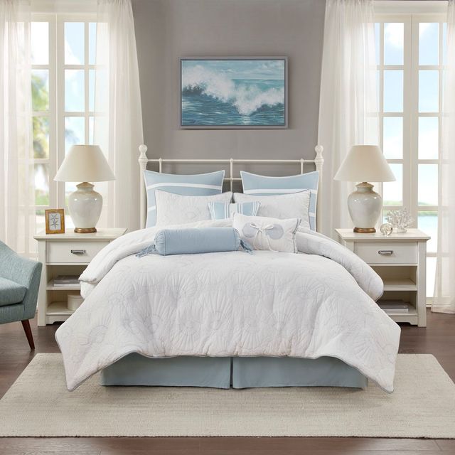 Olliix by Harbor House White King Crystal Beach Comforter Set-3